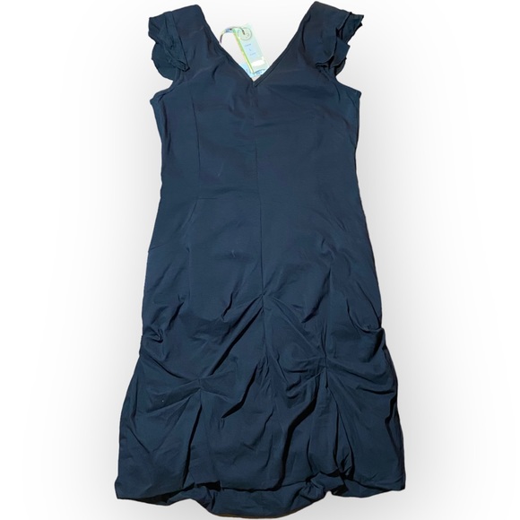 NWT Dolcezza Stretch Sleeveless Black Midi Dress Size Large - Picture 9 of 11